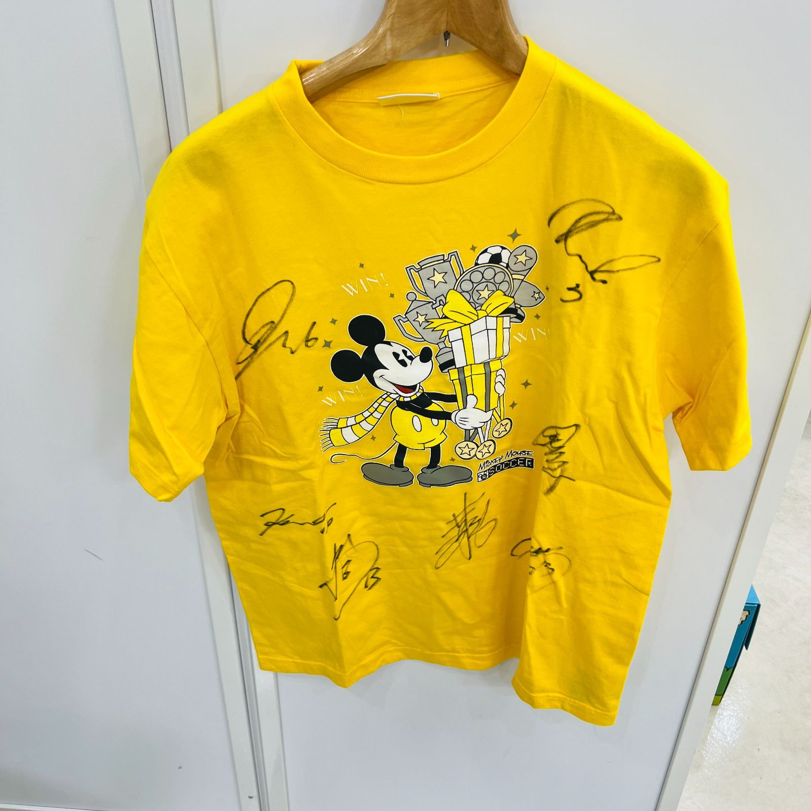 A【引退品】柏レイソル サッカー ミッキー Tシャツ Jリーグ 直筆