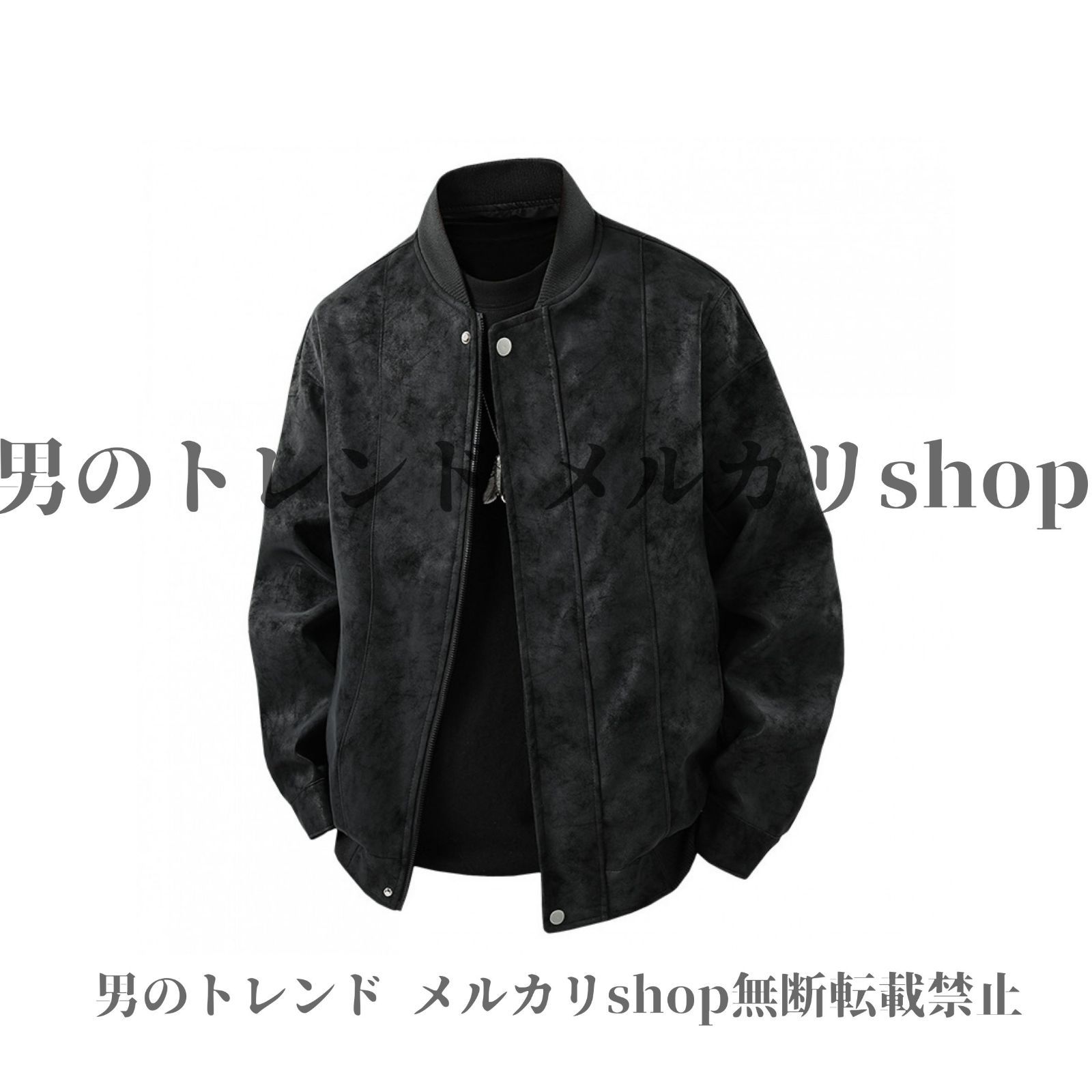 ジャケット メンズ ヴィンテージ風 ボンバージャケット スリムフィット スタンド ポケット付きジップアップ 秋冬向け カジュアル モーターサイクルスタイル カジュアルアウターウェア ヴィンテージ ボンバージャケット ジップアップジャケット ブラック