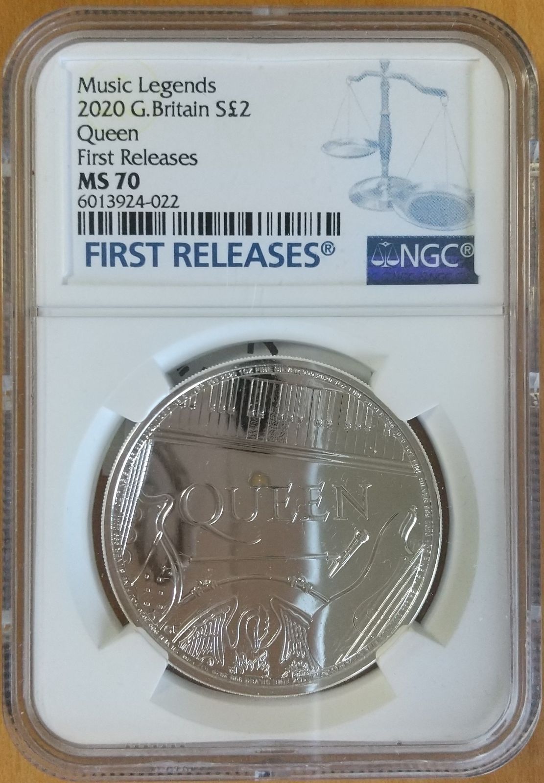 最高鑑定 NGC MS 70 イギリス 2020 Queen 2ポンド 銀貨-