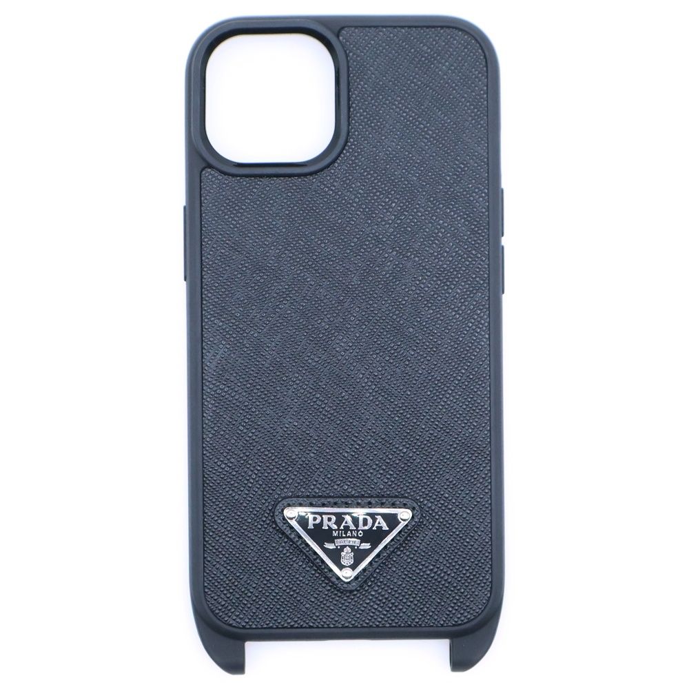 PRADA (プラダ) iPhoneケース ショルダー ブラック サフィアーノ