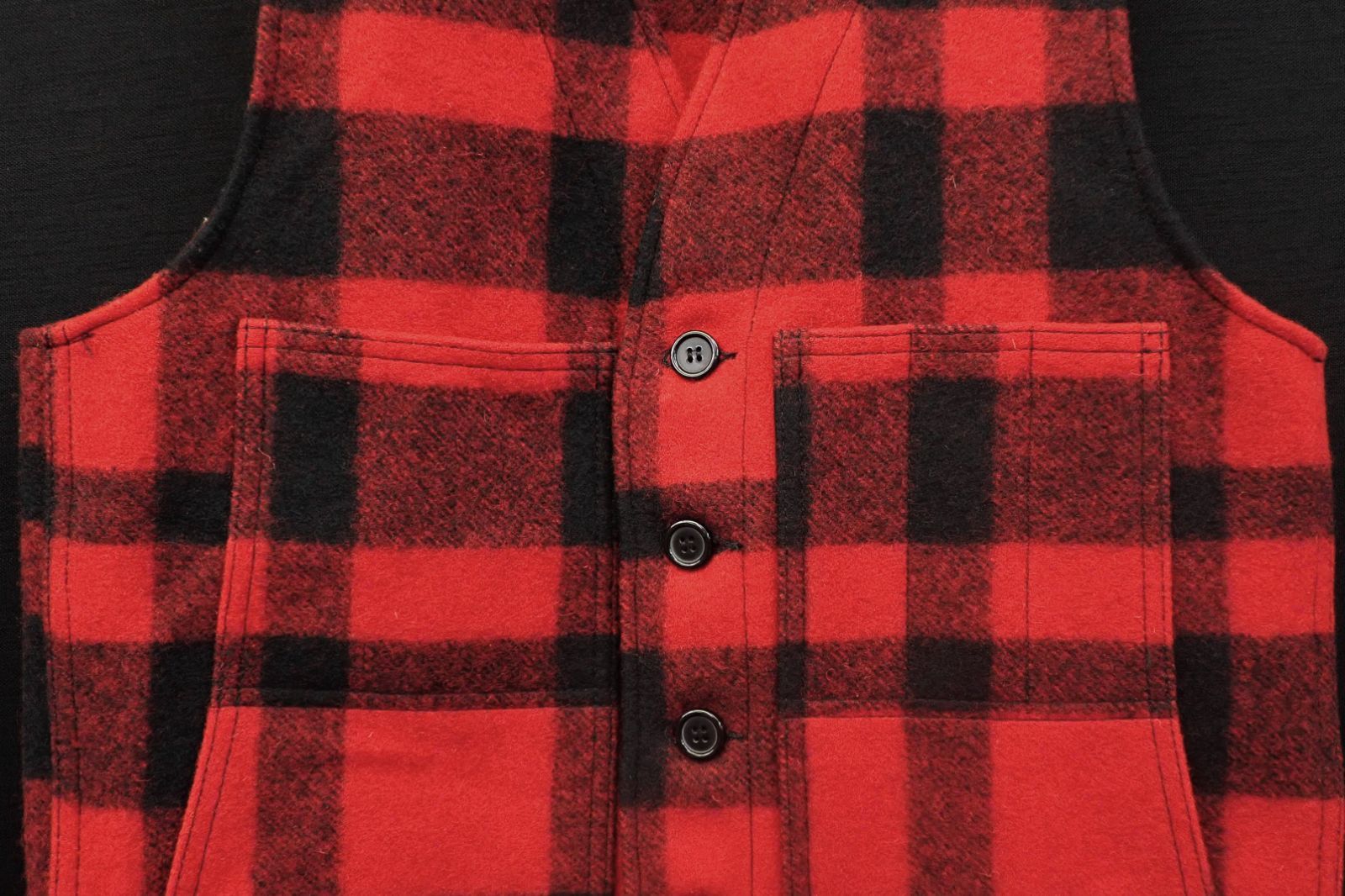 FILSON GARMENT 38 ベスト　チェック　ウール　USA製 FILSON フィルソン ウールベスト USA製 赤黒チェック 38 - メルカリ