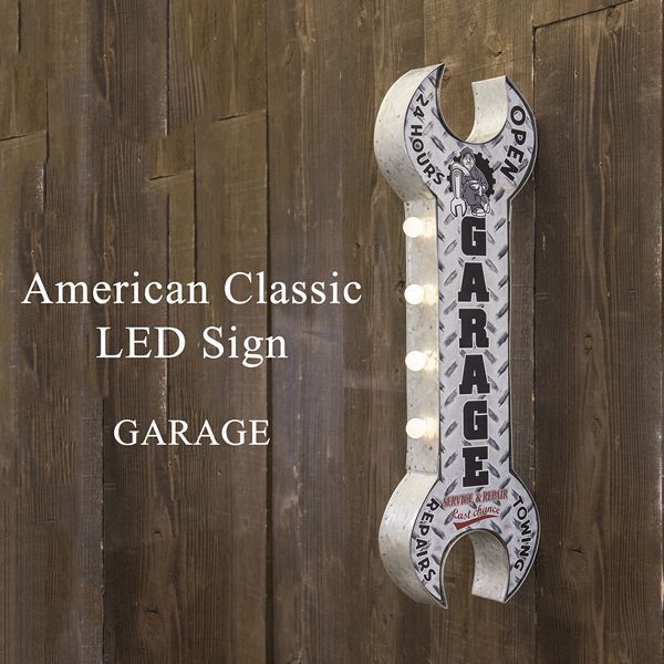 アメリカンクラシック GARAGE 看板 店舗用 LEDライト 2703