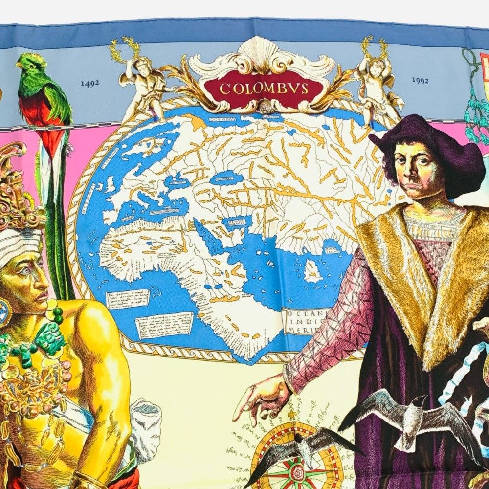 レア！エルメス HERMES 佳き スカーフ カレ90 コロンブス 