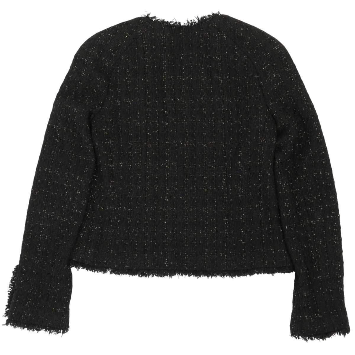 シャネル ココマーク ツイード ノーカラー ジャケット P26355V16644 レディース ブラック CHANEL アパレル 小物