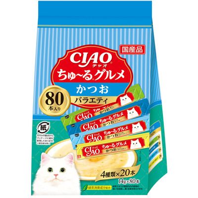 同梱不可 3個セット CIAO ちゅーるグルメ かつおバラエティ 14g×80P