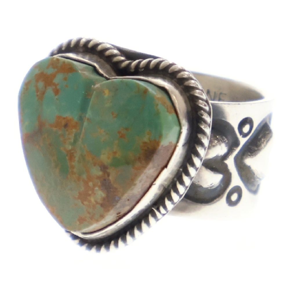 INDIANJEWELRY (インディアンジュエリー) ナバホ族 Sunshine Reeves サンシャインリーブス作 ターコイズハート リング シルバー 5.5号