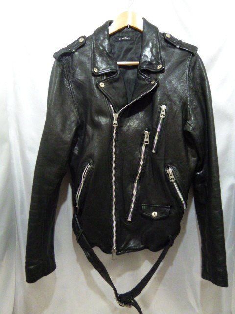 46(Lサイズ)CIVARIZE（シヴァーライズ）黒ライダースジャケット　レア CIVARIZE シヴァーライズ ベジタブルタンニング シープレザー