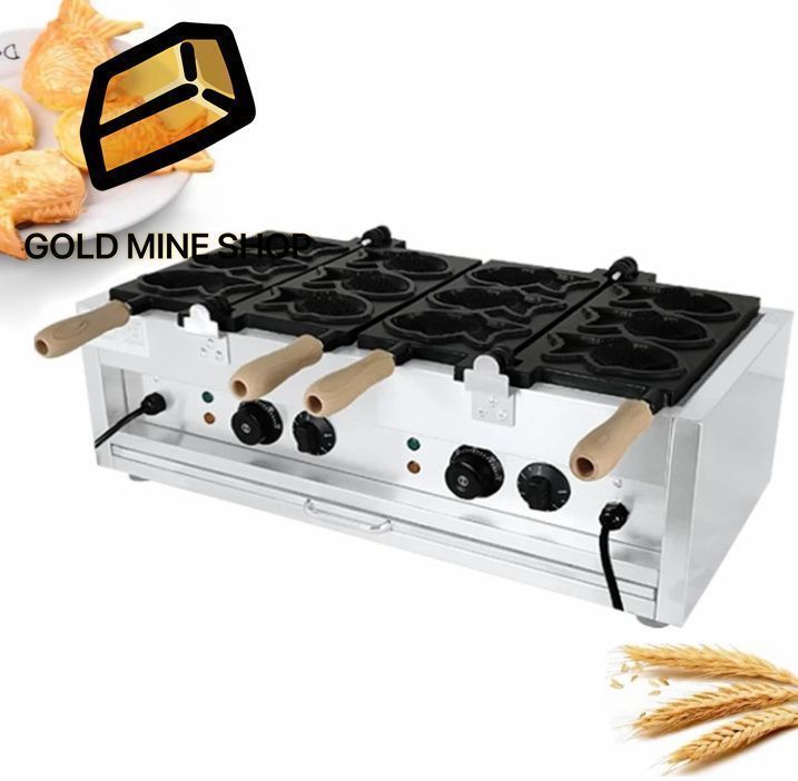 たい焼き器 鯛焼きメーカー 電動鯛焼き機 電気たい焼き機 電気加熱たい焼き焙煎機 電気加熱鯛型ベーキングマシン 6枚焼き重ね合わせ式 時間