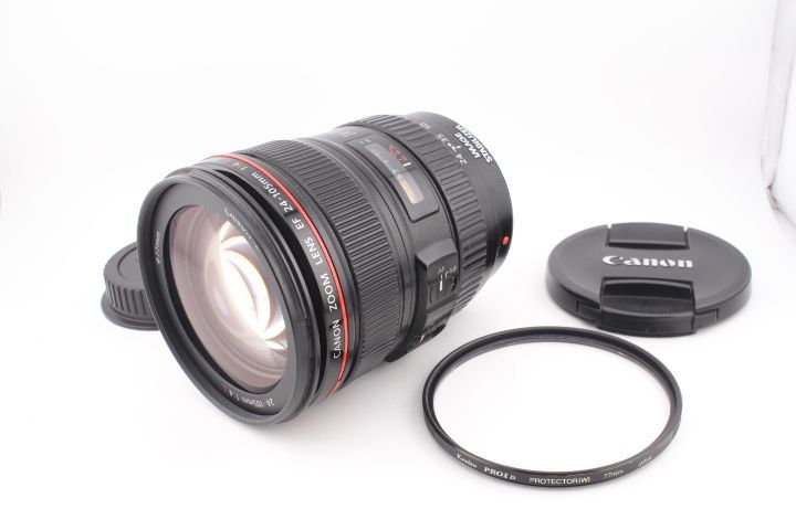 上品 キヤノン Canon EF 24 105 mm F 4 L IS USM フィルター付き M 8611＃29