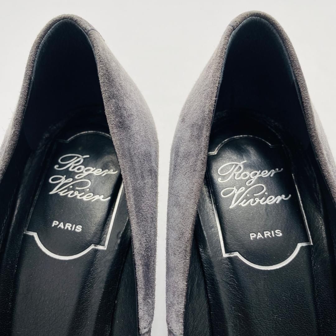 Roger Vivier パンプス プレート スクエアトゥ スエード 36 Roger Vivier パンプス プレート スクエアトゥ スエード 36