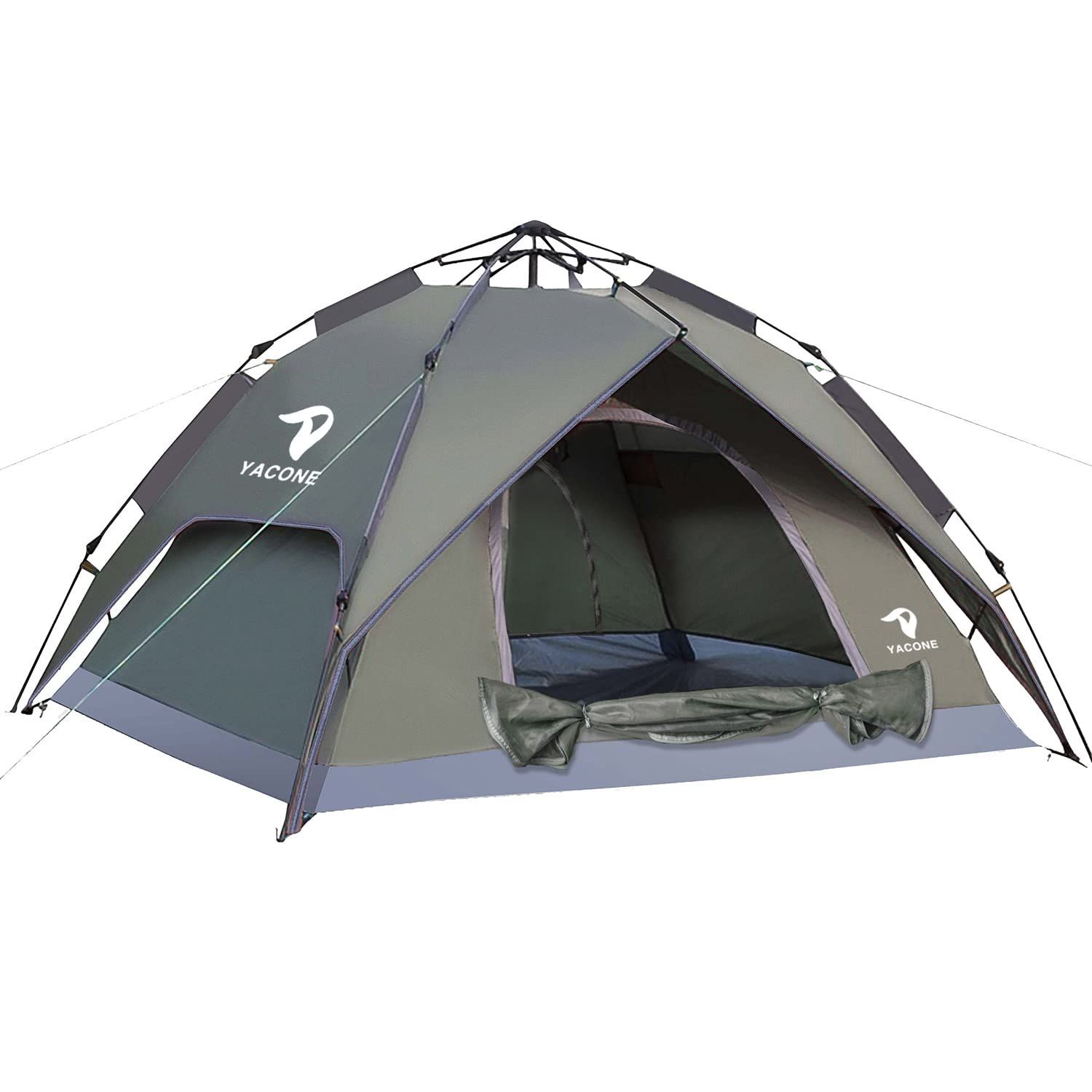 YACONE テント ワンタッチテント 3～4人用 2WAY テント 二重層 設営