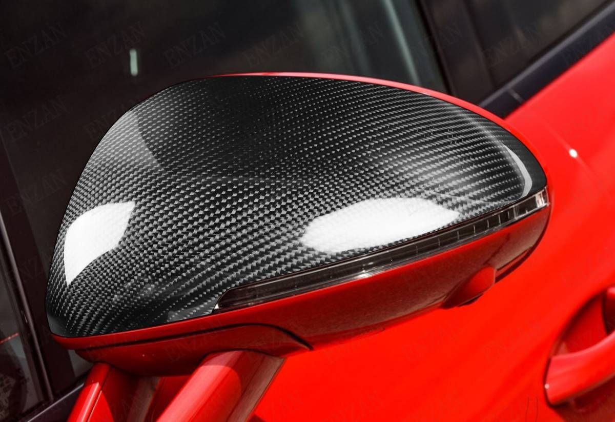 リアルカーボン製 ポルシェ マカン ミラーカバー 粘着式 左右セット 