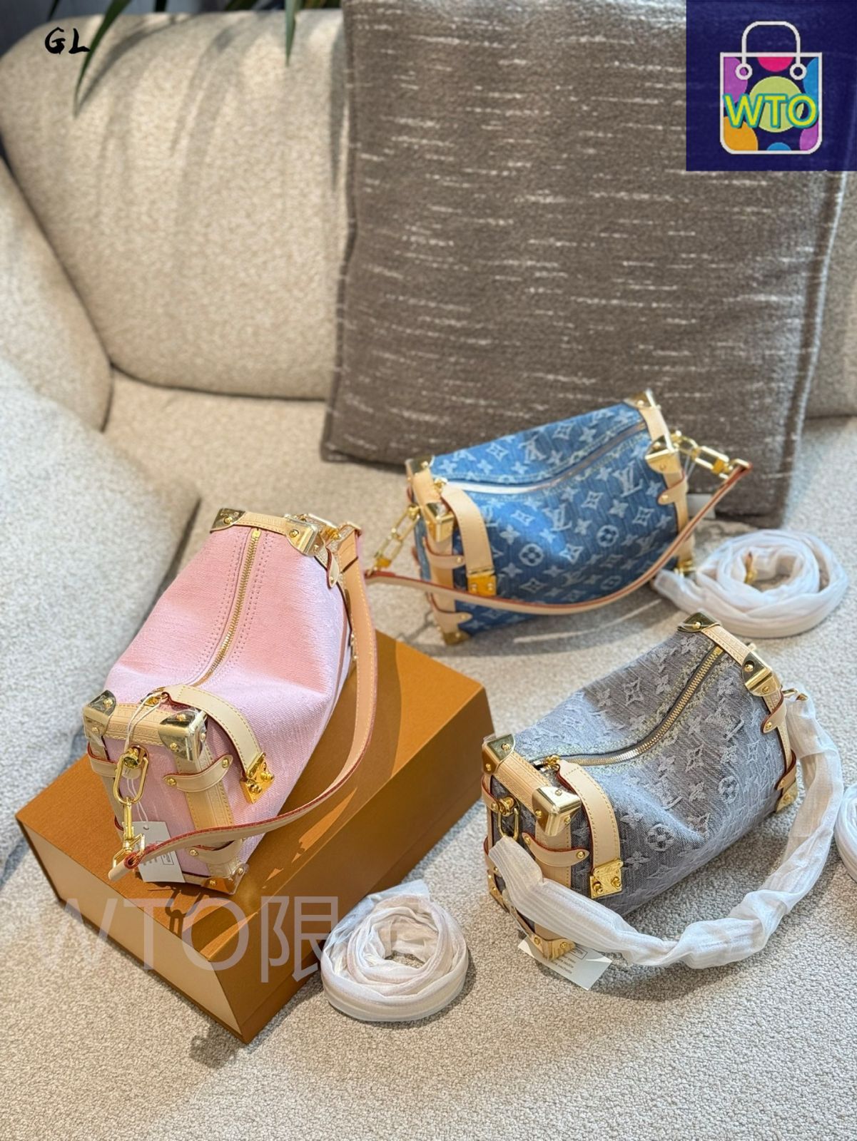 今日特価】Louis Vuitton New Soft Box Bag Side Trunk Medium