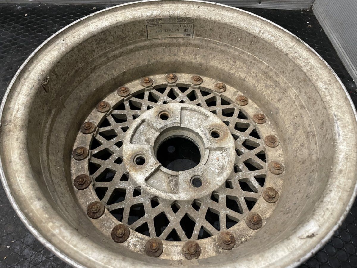 旧車ホイール RAYS VOLK レイズ ボルクメッシュ 社外ホイール 13インチ 1本 6.5J4HPCD114.3約+8 希少 当時物　(VHJ322)クレジットカード QRコード決済可能 旧車ホイール RAYS VOLK レイズ ボルクメッシュ 社外ホイール 13インチ