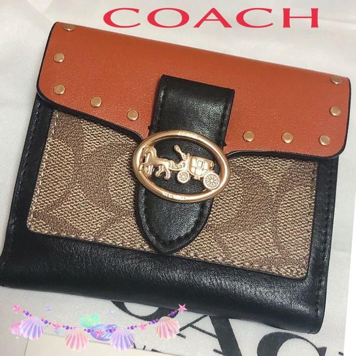 格安販売の格安販売の☘️COACH コーチ 三つ折り財布カラーブロック