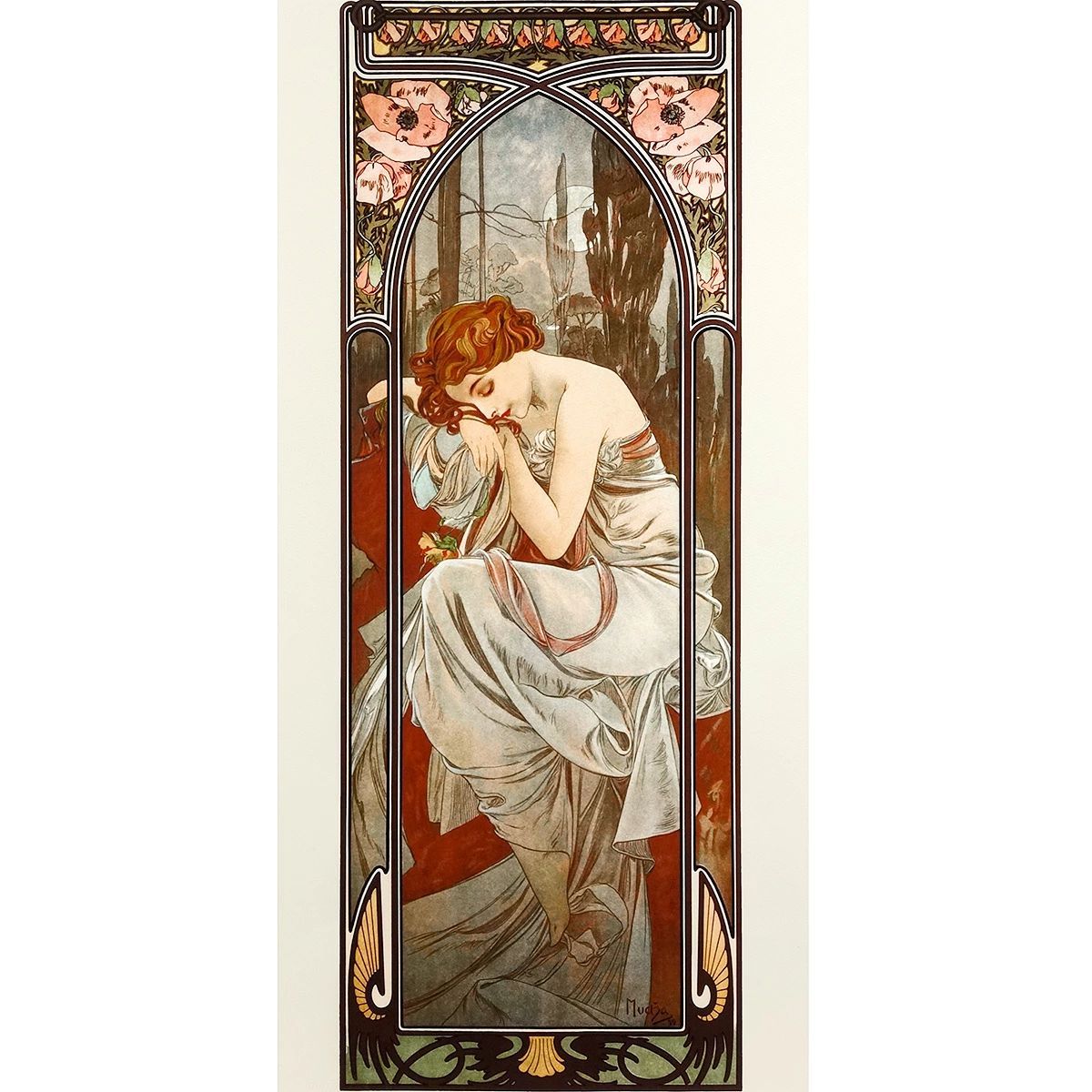 複製画 額付き：ミュシャ・「時の流れ：夜の安らぎ」 sachi ミュシャ