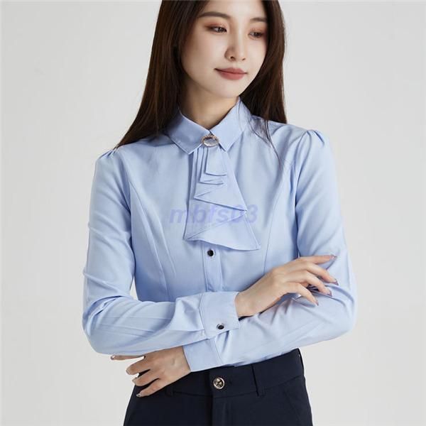 シャツ ワイシャツ レディース 通勤 事務服 トップス リボンブラウス トップス フォーマル シャツ ブラウス 長袖 インナー オフィス ビジネス 事務服 制服 ブラウス シャツ レディース スーツインナー フォーマル リボン