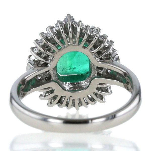 Pt900 プラチナ リング エメラルド 2.10ct ダイヤモンド 0.40ct