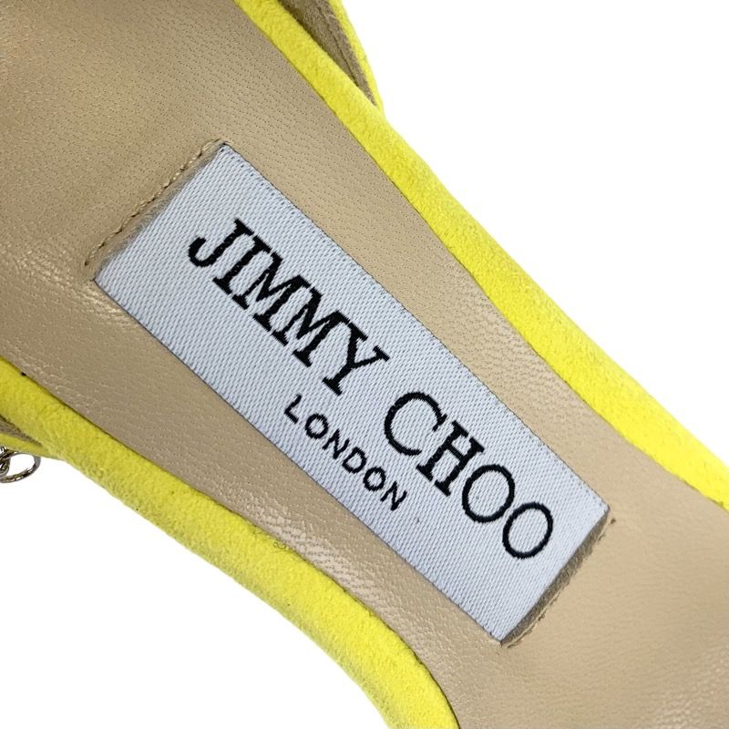 ジミーチュウ JIMMY CHOO サンダル 靴 シューズ スエード イエロー 未使用 ビジュー アンクルストラップ - メルカリ