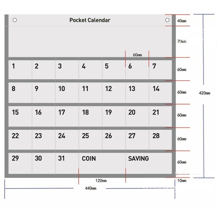 カレンダーポケット ウォールポケット お薬カレンダー 1ヶ月 壁掛け 収納ポケット 韓国語 英語 壁掛け収納 小物収納 薬入れ 小物入れ 雑物整理 便利 省スペース 玄関 おしゃれ 多目的ポケット カ#shbwdd4524