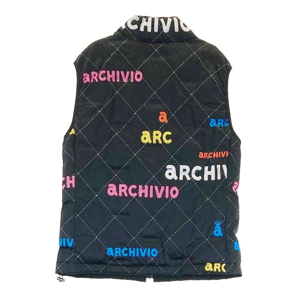 サイズ 40 ARCHIVIO アルチビオ 中綿ベスト 総柄 ブラック系 240101481664 ゴルフウェア レディース ストスト