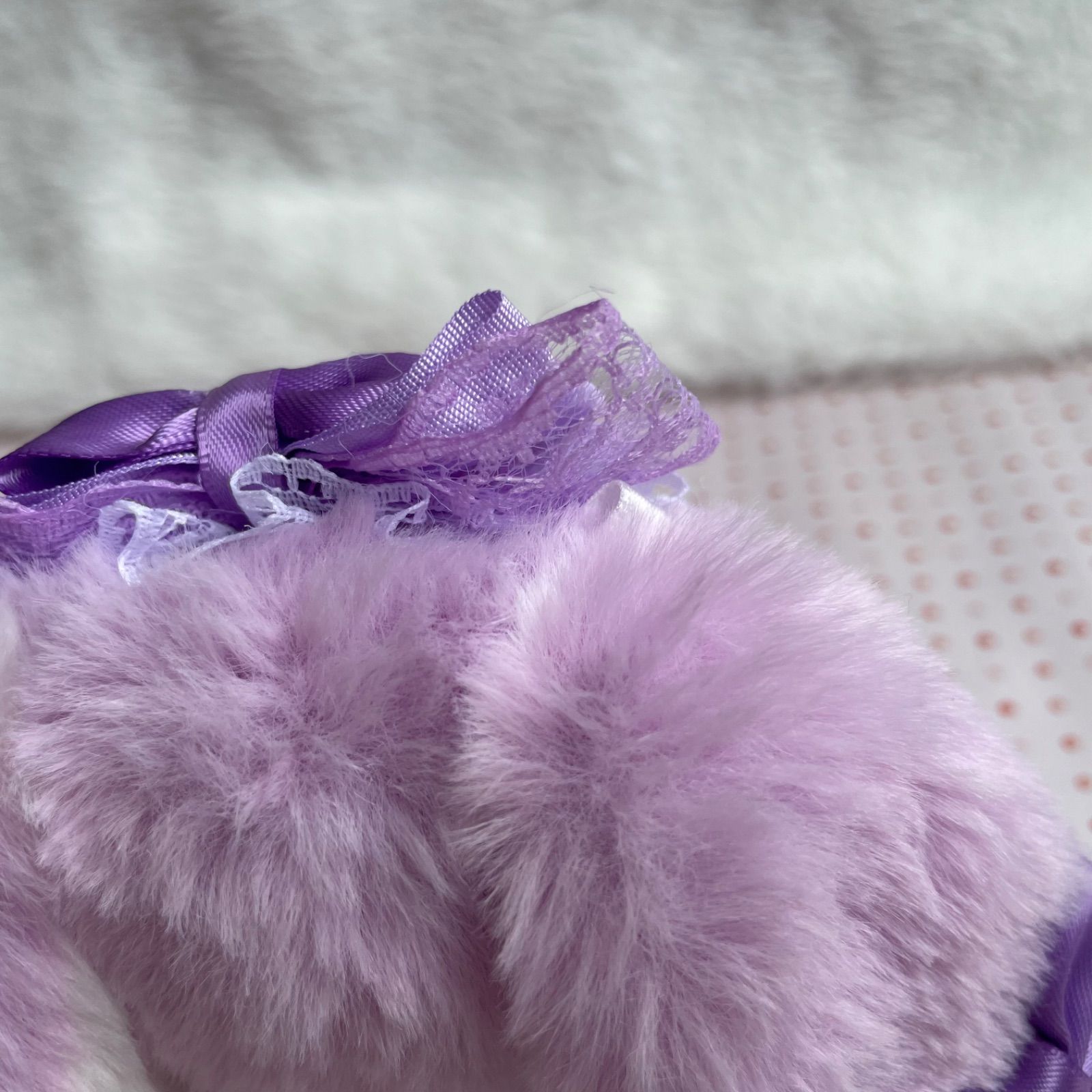 818】8cm おすわりぬい服 垂れ耳うさぎ パープル 紫 - メルカリ