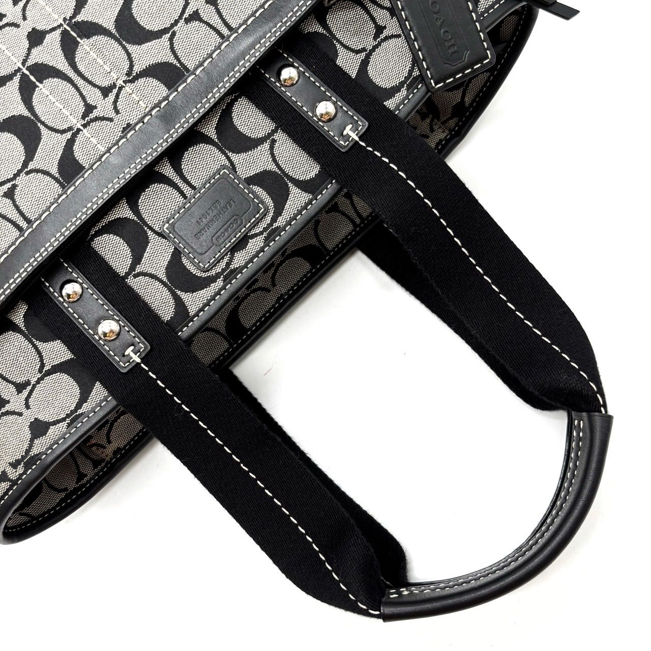 美品】 COACH コーチ トートバッグ ハンドバッグ シグネチャー 総柄 