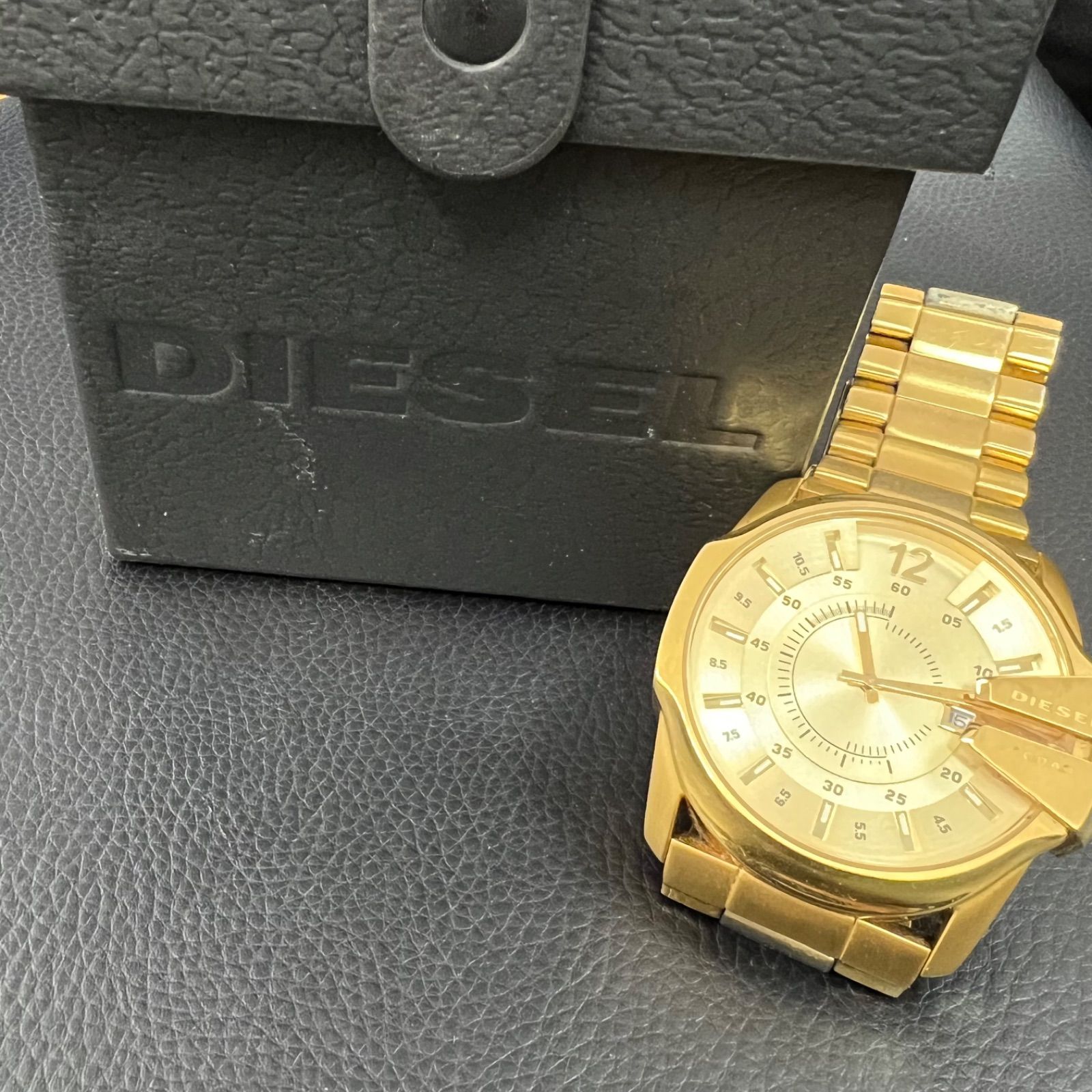 DIESEL ディーゼル 腕時計 DZ-1952 ゴールドカラー 10BAR メンズ 