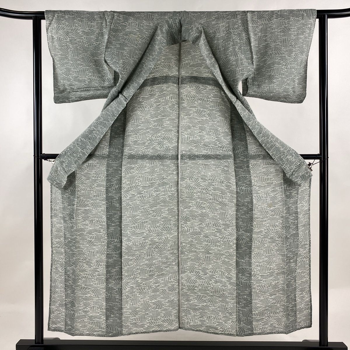 平和屋本店□極上 白鷹お召 単衣 110亀甲 麻の葉 逸品 未使用