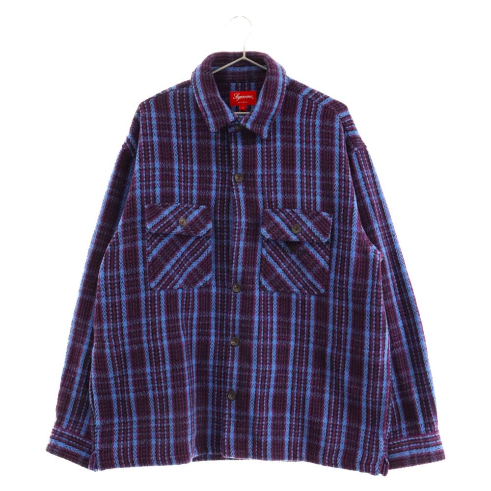 SUPREME シュプリーム 22AW Heavy Flannel Shirt ヘビー フランネル チェック シャツジャケット パープル/ブルー