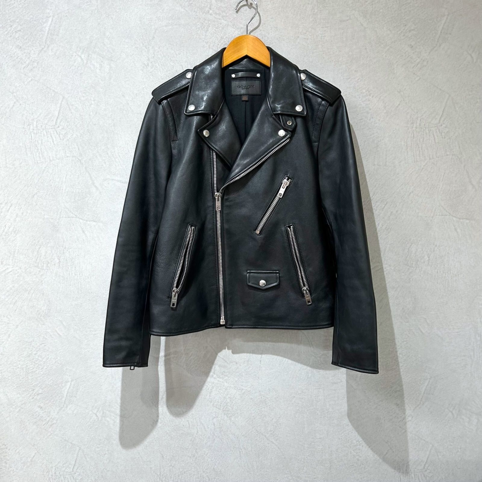 美品 COACH コーチ 牛革 レザー ライダース ジャケット - メルカリ