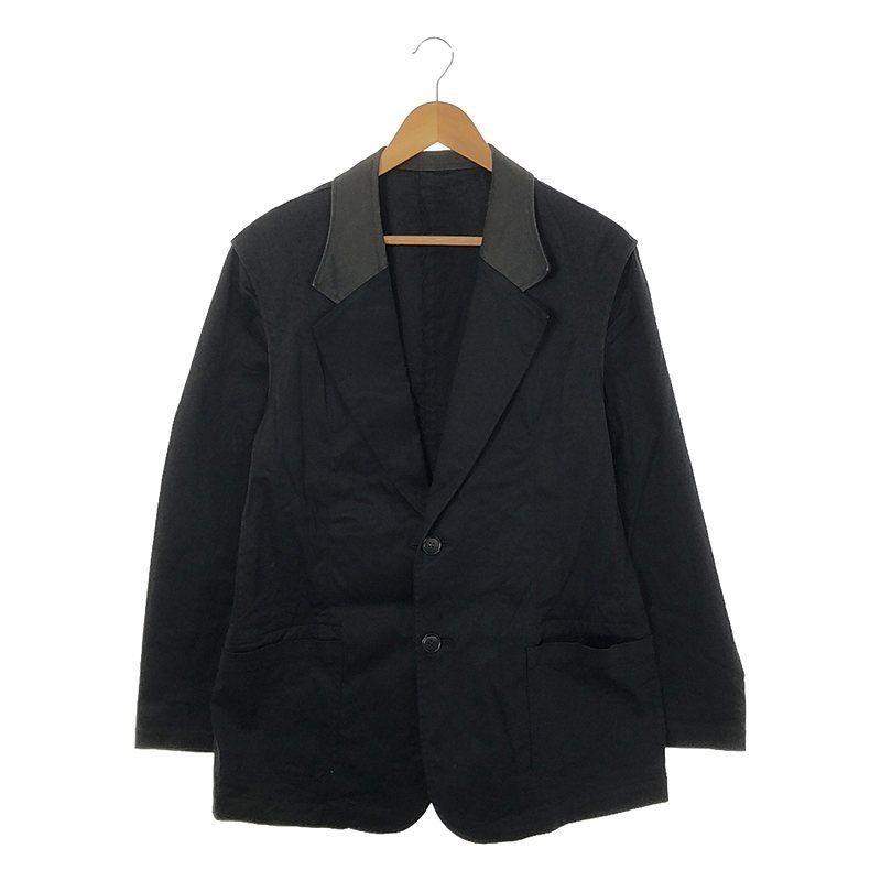 S'YTE YOHJI YAMAMOTO / サイトヨウジヤマモト | コットン シングルブレスト ジャケット | 3 | ブラック/チャコールグレー | メンズ