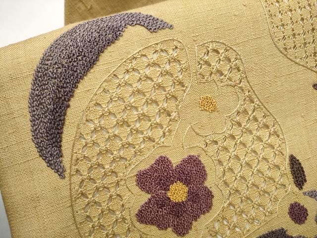 平和屋着物○アンティーク 大正ロマン 中国三大刺繍 相良刺繍 総刺繍