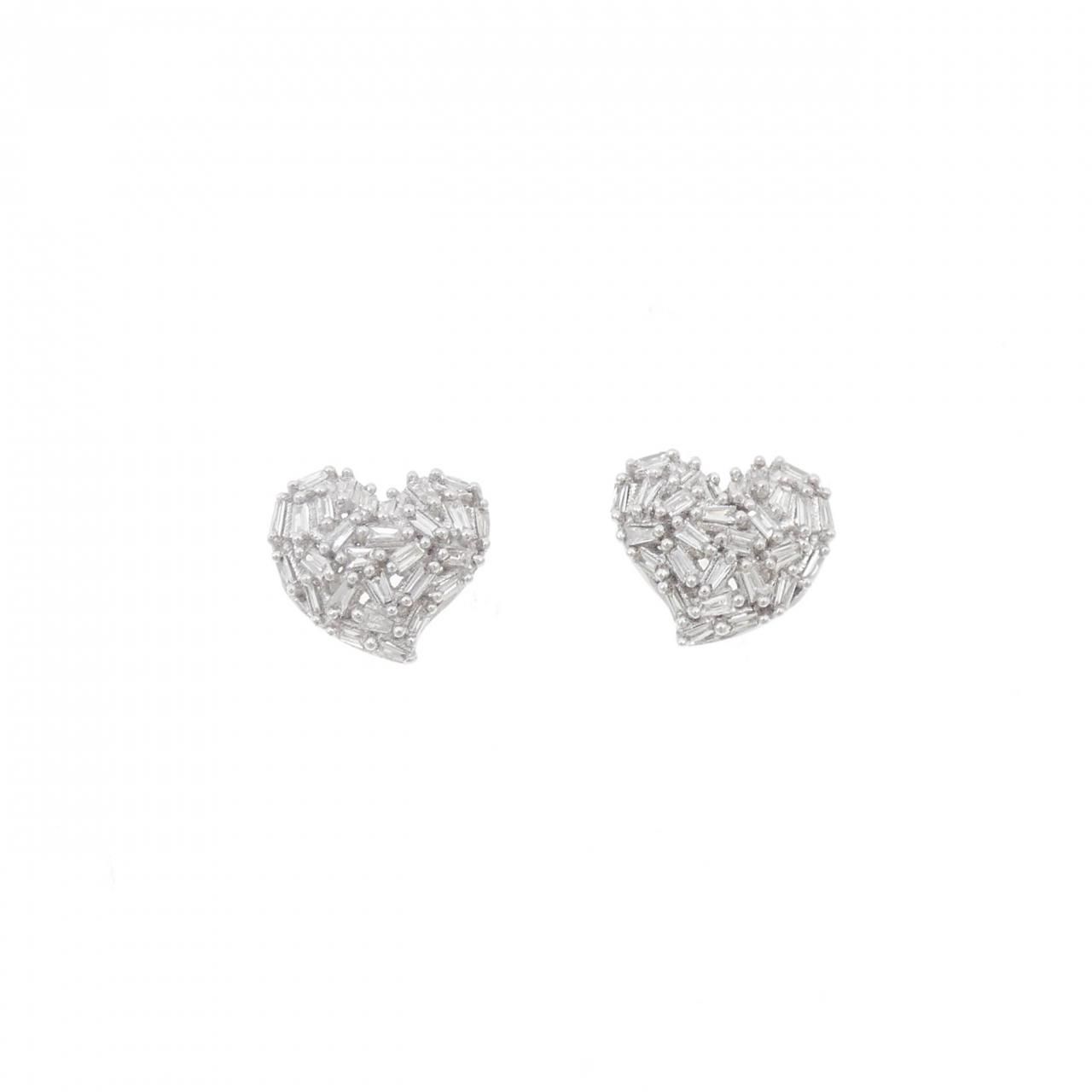 K18WG ハート ダイヤモンド ピアス 0.20CT 【公式通販】