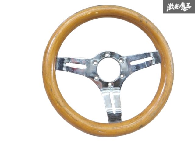 O·B·A　ウッドステアリング 3本スポーク(当時物) 社外 ウッドステアリング ステアリング ハンドル 3本スポーク