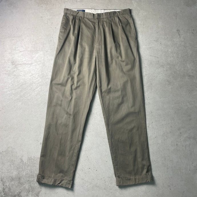 90s Polo Ralph Lauren ポロチノ ワイドチノパン 90's POLO by Ralph Lauren Chino Pants IN-TUCK W38 ポロ