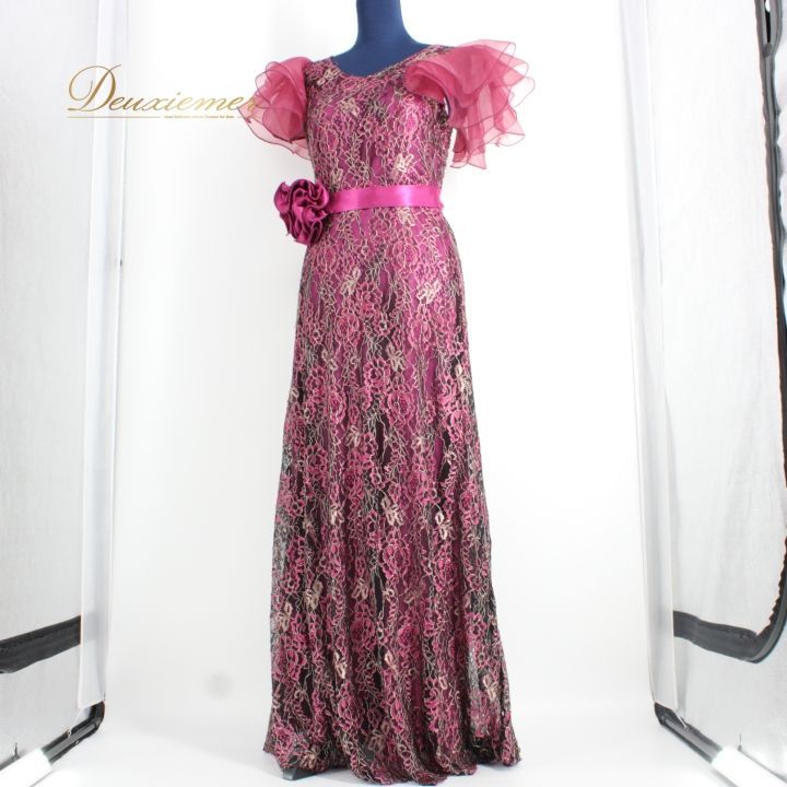 社交ダンス 衣装 ドレス ワンピース パーティ衣装 女性用 レディース オールシーズン 紫 ICHIOKU イチオク 花柄 レース フリル パープル系 ダンスドレス 薔薇モチーフ フリル袖 伸縮性 おしゃれ 結婚式 二次会 発表会 大人用 鮮やか LLC-HASEGAWATOSO_COM