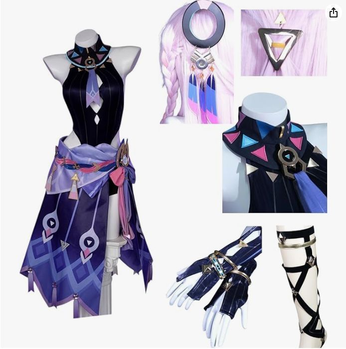 コスプレ衣装 原神 シトラリ 髪飾り付き コスチュームセット 金属アクセサリー グッズ げんしん おしゃれ アニメ cosplay