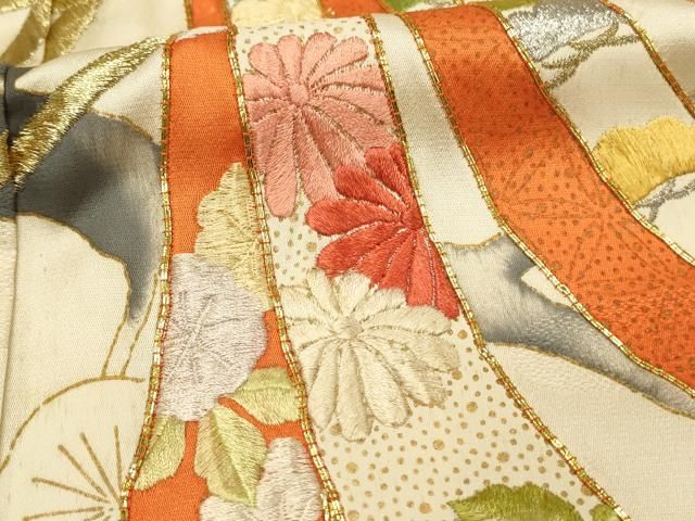 ◾️豪華刺繍◾️古典柄◾️ 暈し染め◾️束ね熨斗華　　ベビーピンク振袖◾️ダイヤの輝き袋帯 平和屋野田店□豪華振袖 駒刺繍 花束文 暈し染め 金彩 鈴乃屋