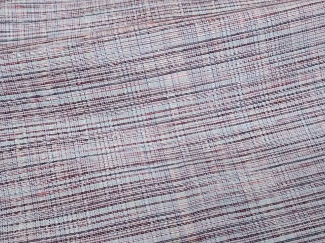 平和屋着物▽上質な紬 単衣 格子 正絹 逸品 AAAW1469fy