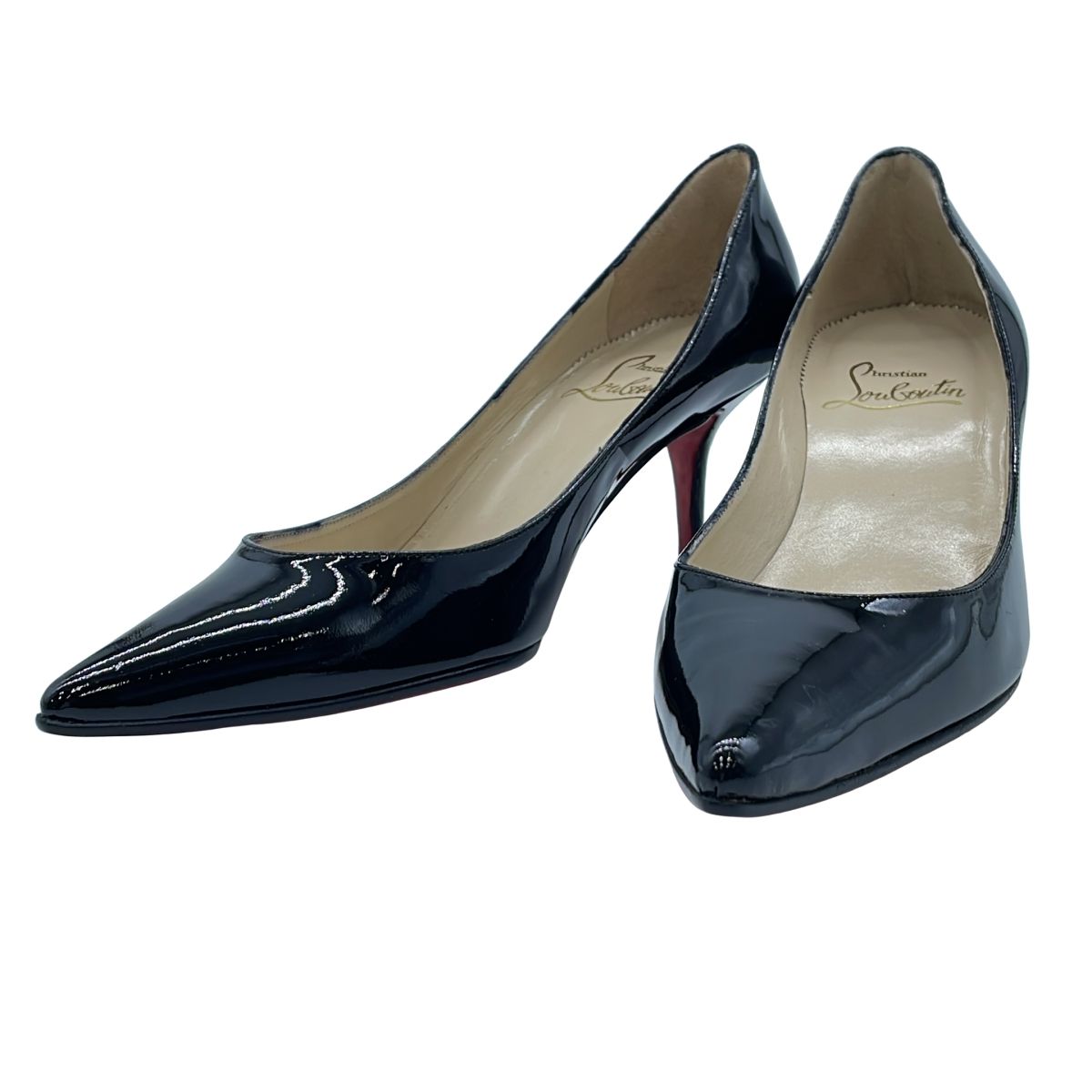 【定番品】クリスチャンルブタン☆エナメル☆パンプス☆黒☆37☆ポインテッドトゥー Christian Louboutin クリスチャンルブタン ポインテッドトゥ