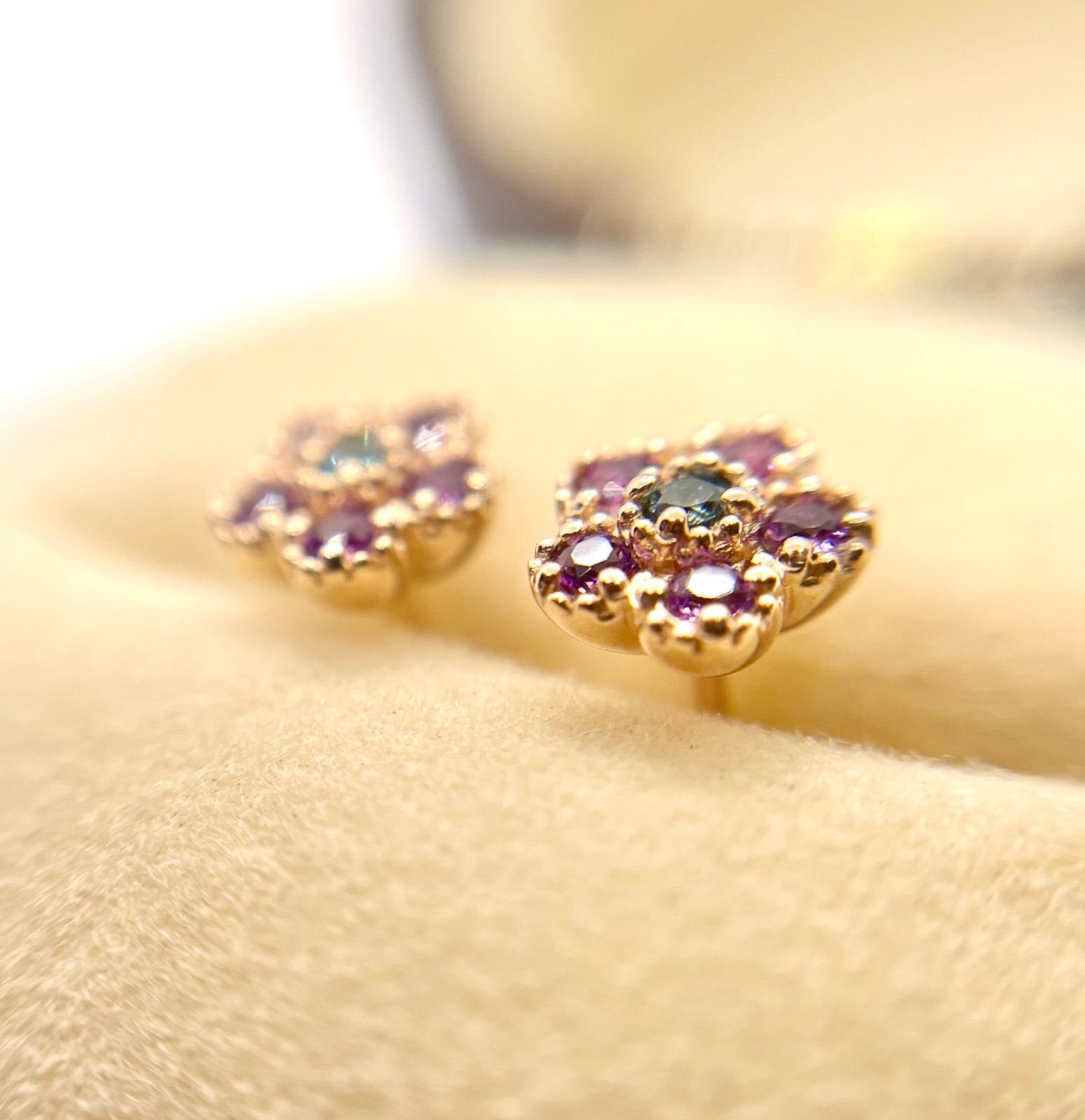 現行品◇ビズー◇K18*アメジスト×ブルートルマリン*ピアス