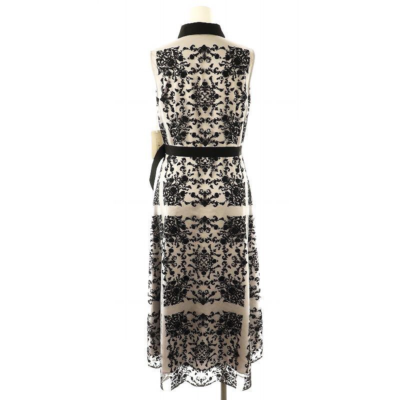 グレースコンチネンタル　ドレス　ノースリーブ　Sサイズ　24年モデル　黒　装飾 刺繍カラー付ドレス / GRACE CONTINENTAL | GRACE CONTINENTAL