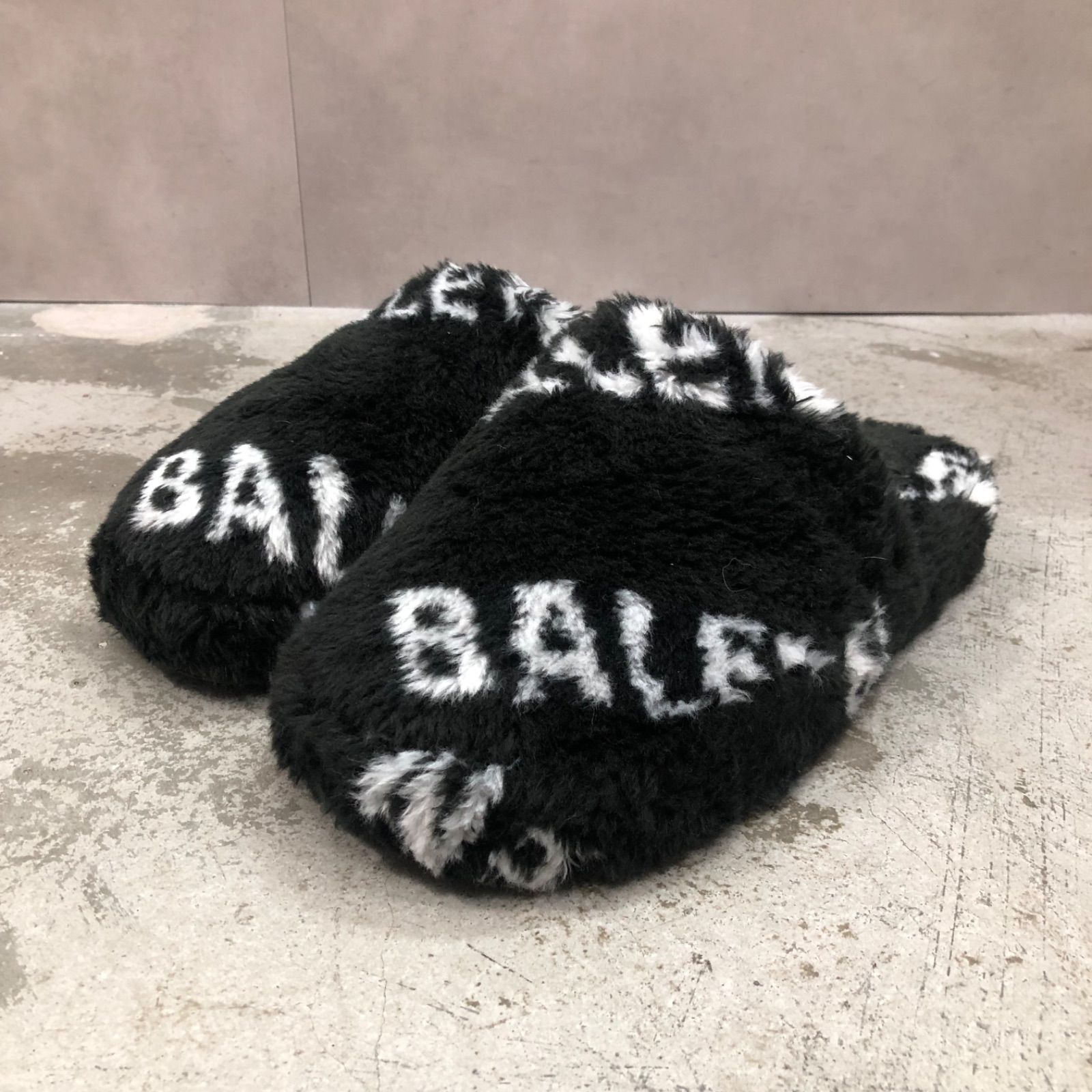 BALENCIAGA フリース ロゴ サンダル スリッパ 624582 バレンシアガ 37