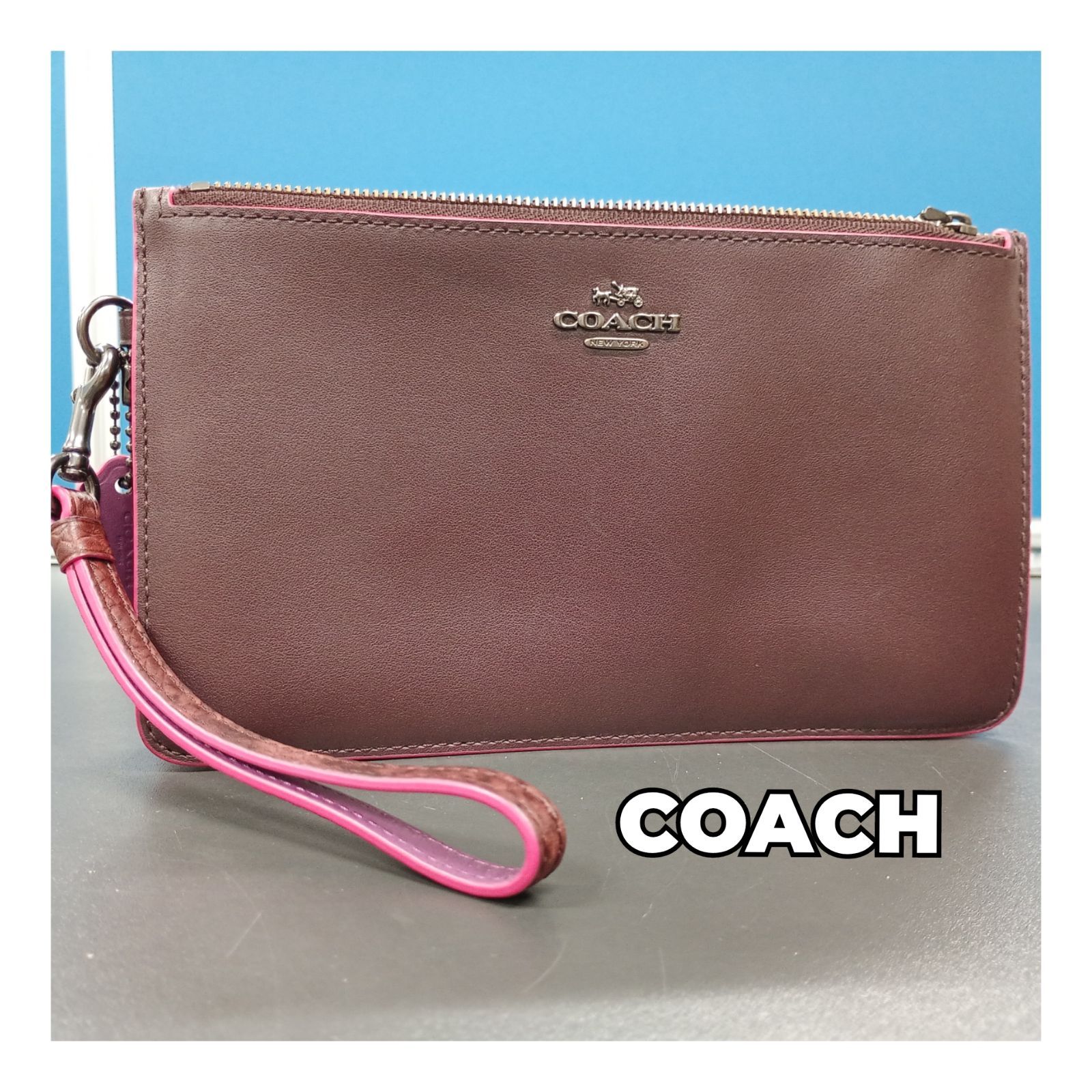 470 美品 COACH コーチ マルチカラーポーチ ハンドバッグ 14984 COACH マルチカラートートバッグ ポーチ付き｜Yahoo!フリマ（旧