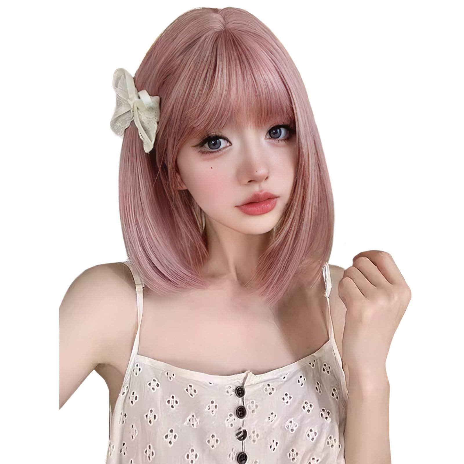 『大特価』 かわいい 内巻き ぱっつん 韓国風 女性用 原宿風 ロリータ 白髪隠し 小劾果 自然なカール フルウィッグ ファッションウィッグ かつら ソフトな感触 レディース レディース wig 女性 ショート 女装 Bob 耐熱 ボブ ネット付き ウィッグ