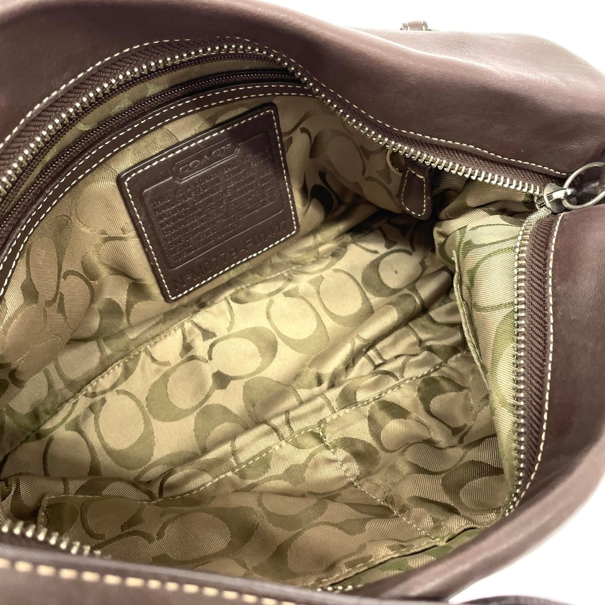 COACH コーチ ワンショルダーバッグ F01417 ダークブラウン レザー 