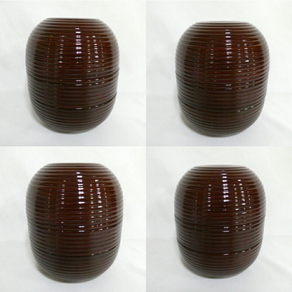 十月の特売品 木製 筋目溜塗 信玄弁当 六客揃