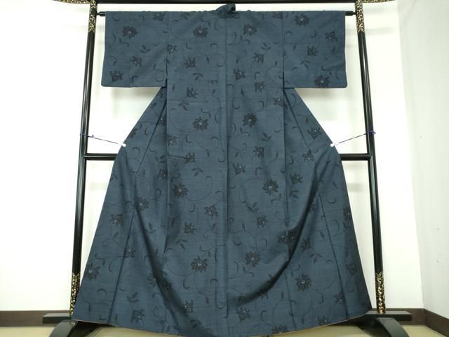 平和屋着物●塩沢紬　更紗花唐草文　正絹　逸品　DAAS3673ps 平和屋着物○塩沢紬 更紗花唐草文 正絹 逸品 DAAS3673ps - メルカリ