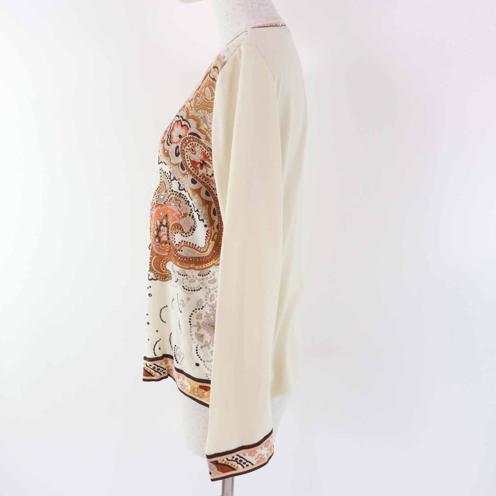 極美品◎LEONARD FASHION レオナール ファッション カシミヤ100％ ラインストーン装飾 ノーカラー カーディガン アイボリー マルチ LL 日本製 正規品 レディース 極美品◎LEONARD FASHION レオナール ファッション カシミヤ100